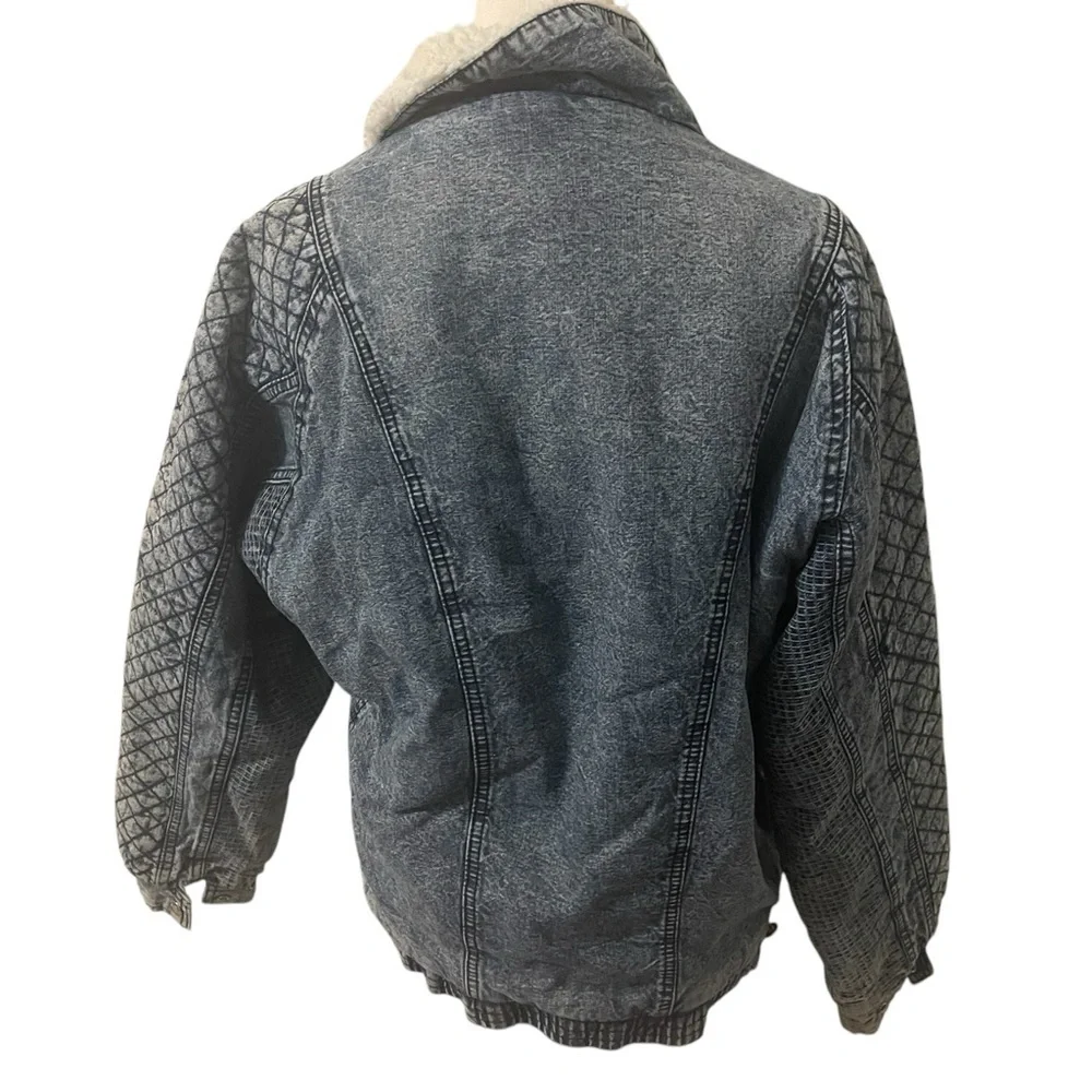 Vintage Ruth Douglas Sherpa Lined Denim Jacket Women Size Small Light Wash